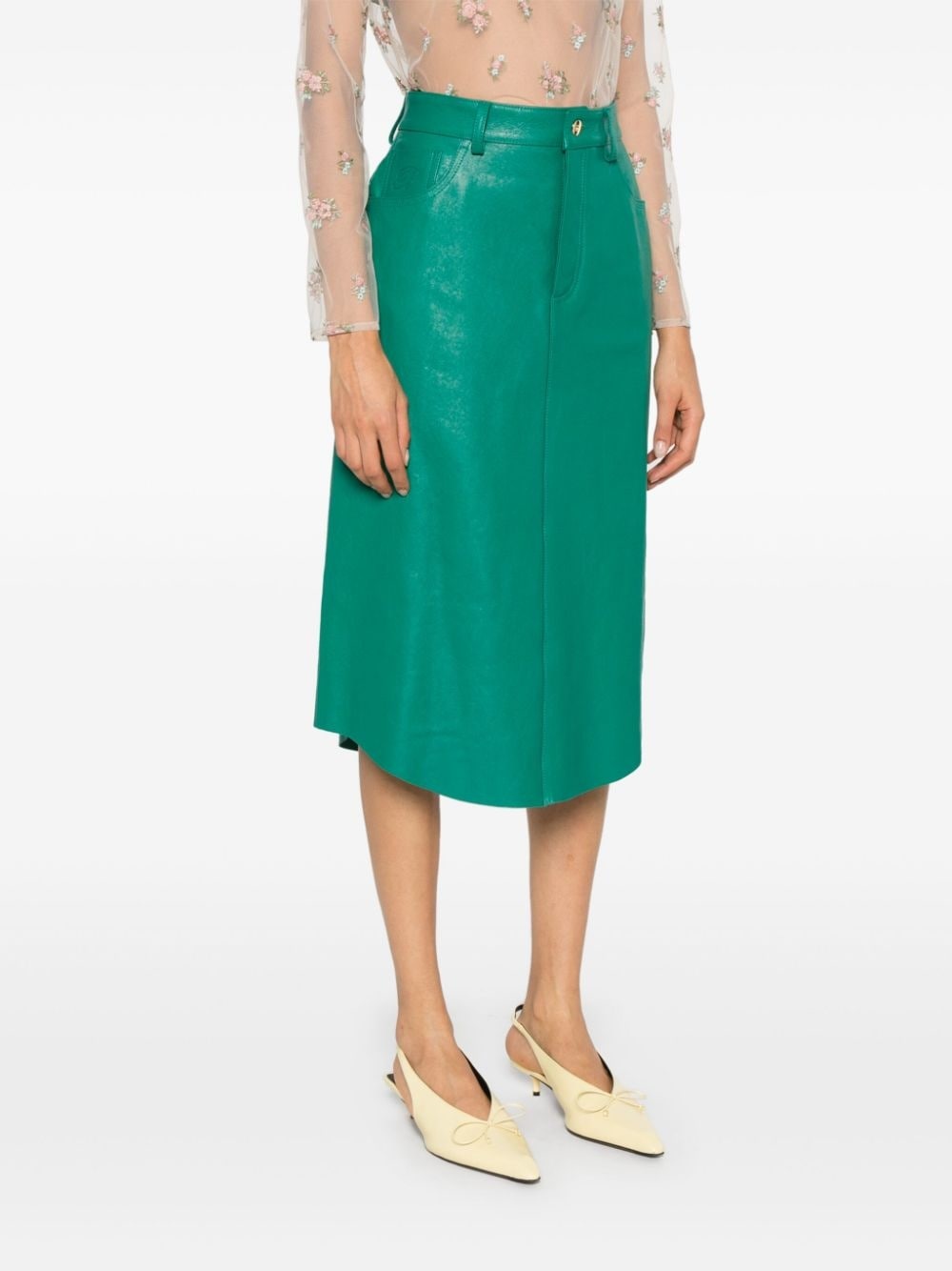 debossed-logo midi skirt - 3