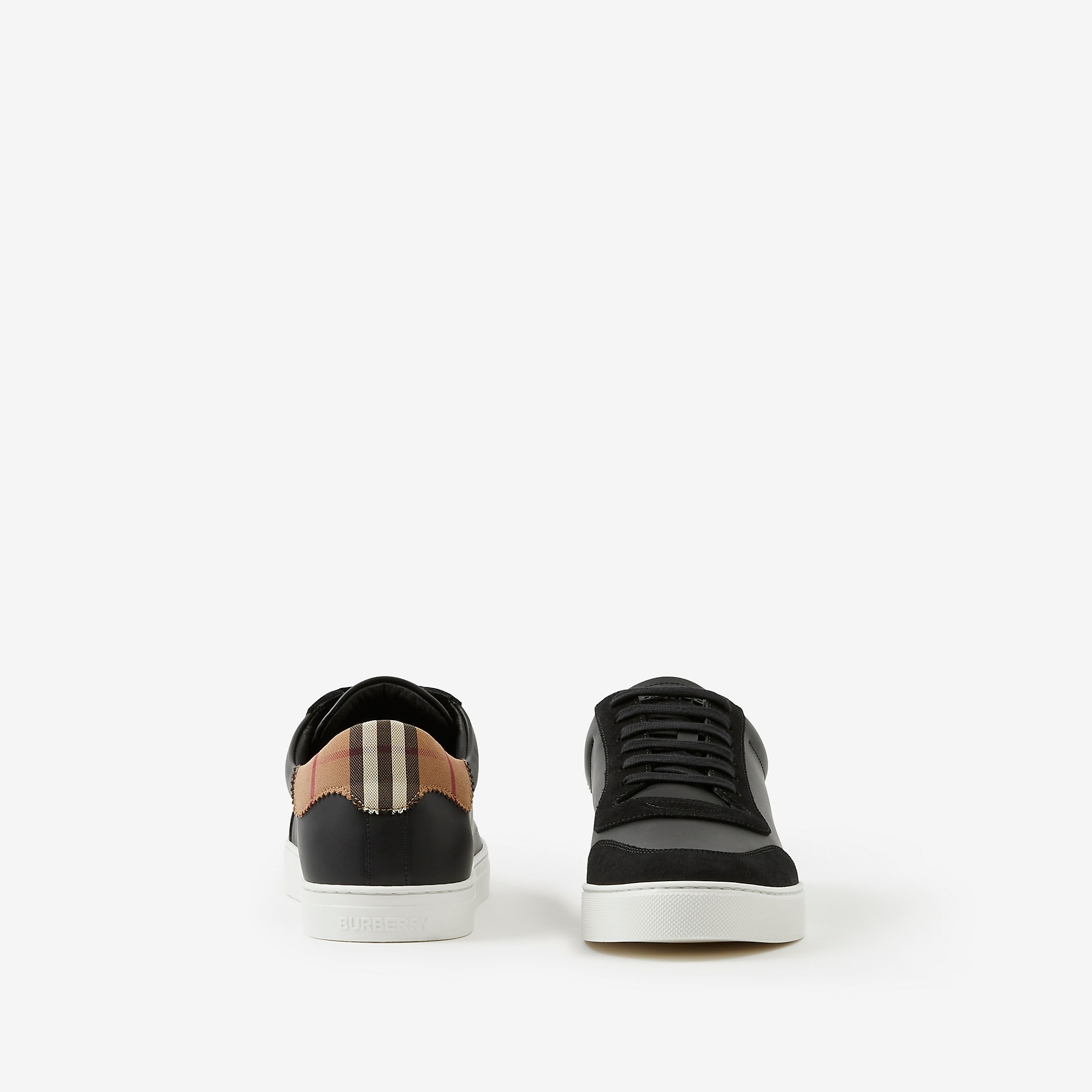 Burberry Leather, Suede and Vintage Check Cotton Sneakers