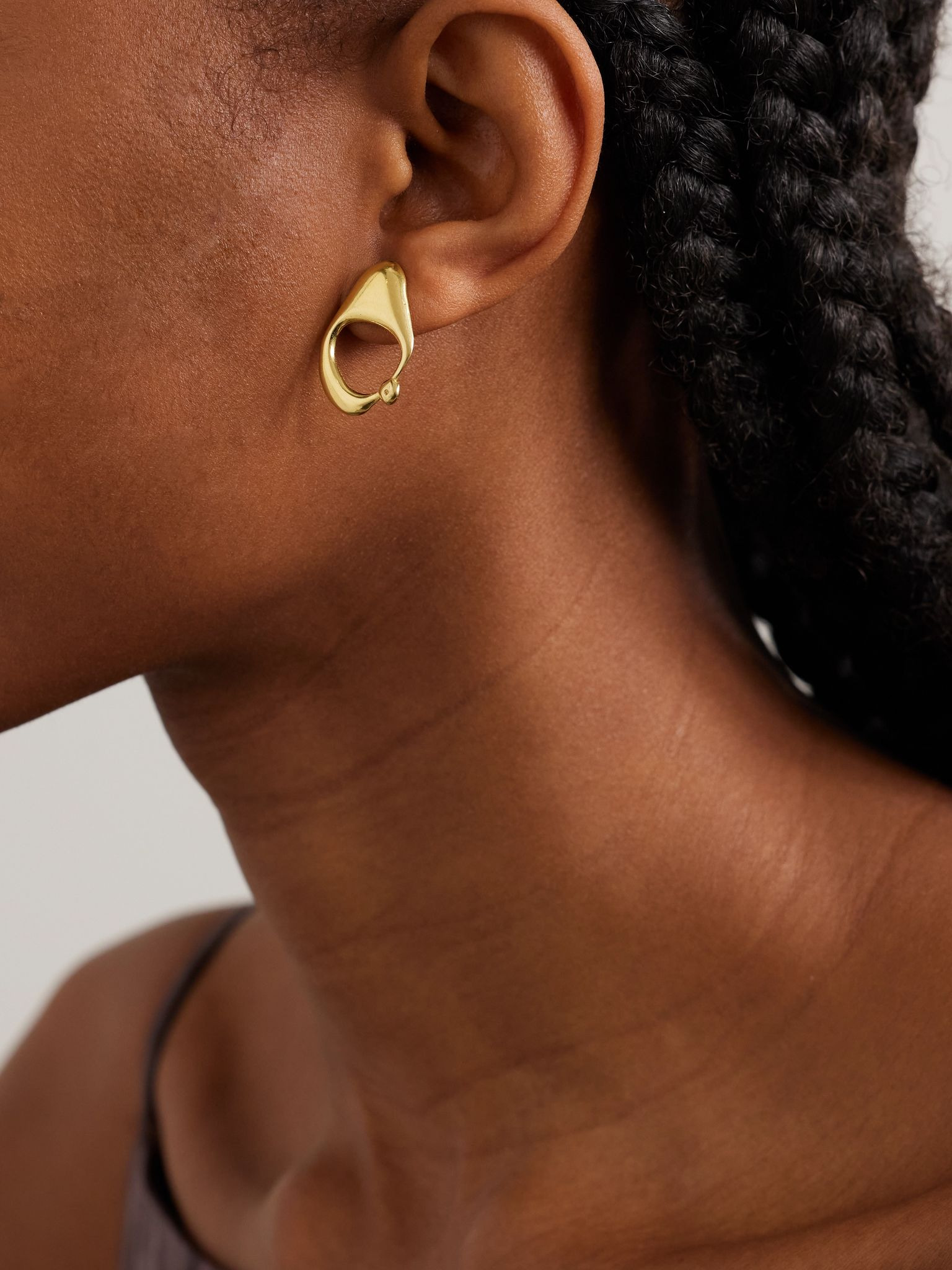 Droplet Mist gold-plated hoop earrings Gold - 4