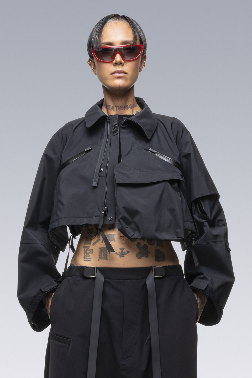 SAC-J6011 sacai / ACRONYM Crop Jacket Black - 13