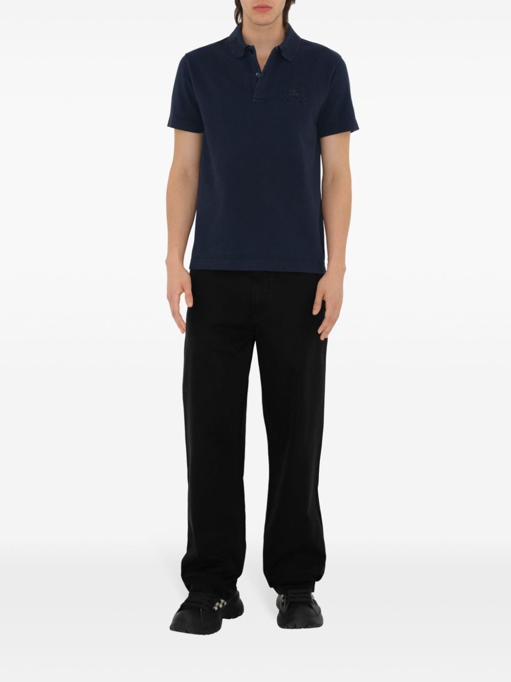 EDK-embroidered cotton polo shirt - 2