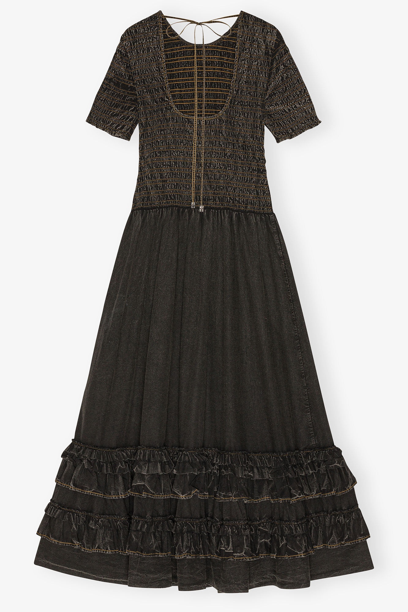 BLACK WASHED SMOCK DRESS - 6
