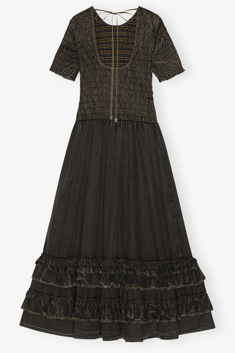 BLACK WASHED SMOCK DRESS 6