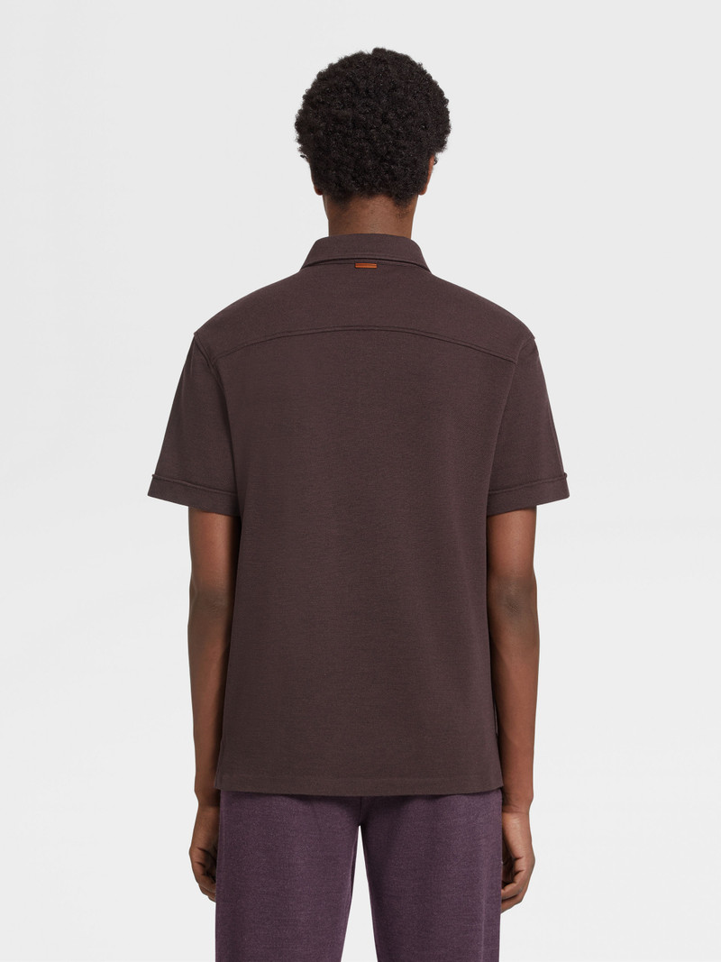 BURGUNDY MÉLANGE 12MILMIL12 WOOL POLO SHIRT 3