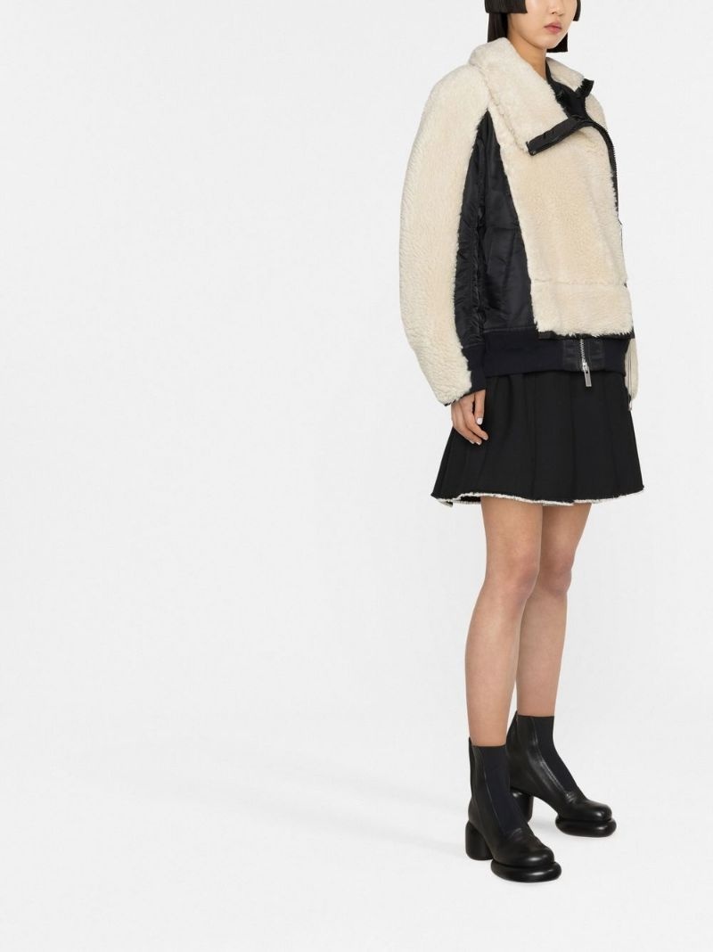 hybrid faux shearling bomber jacket - 6