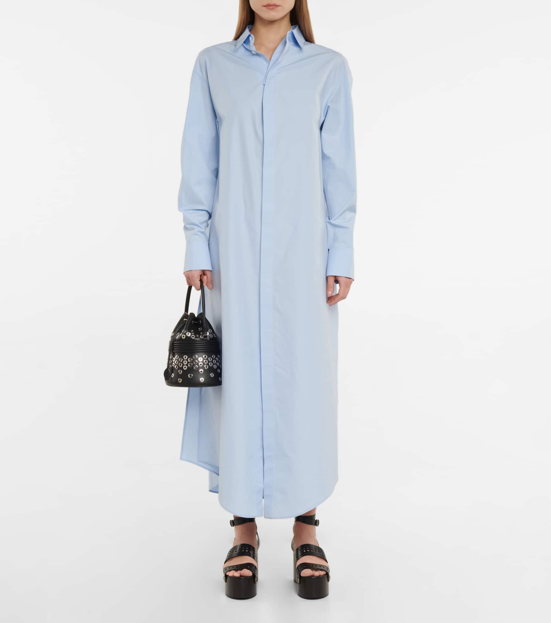 Cutout cotton poplin shirt dress - 2