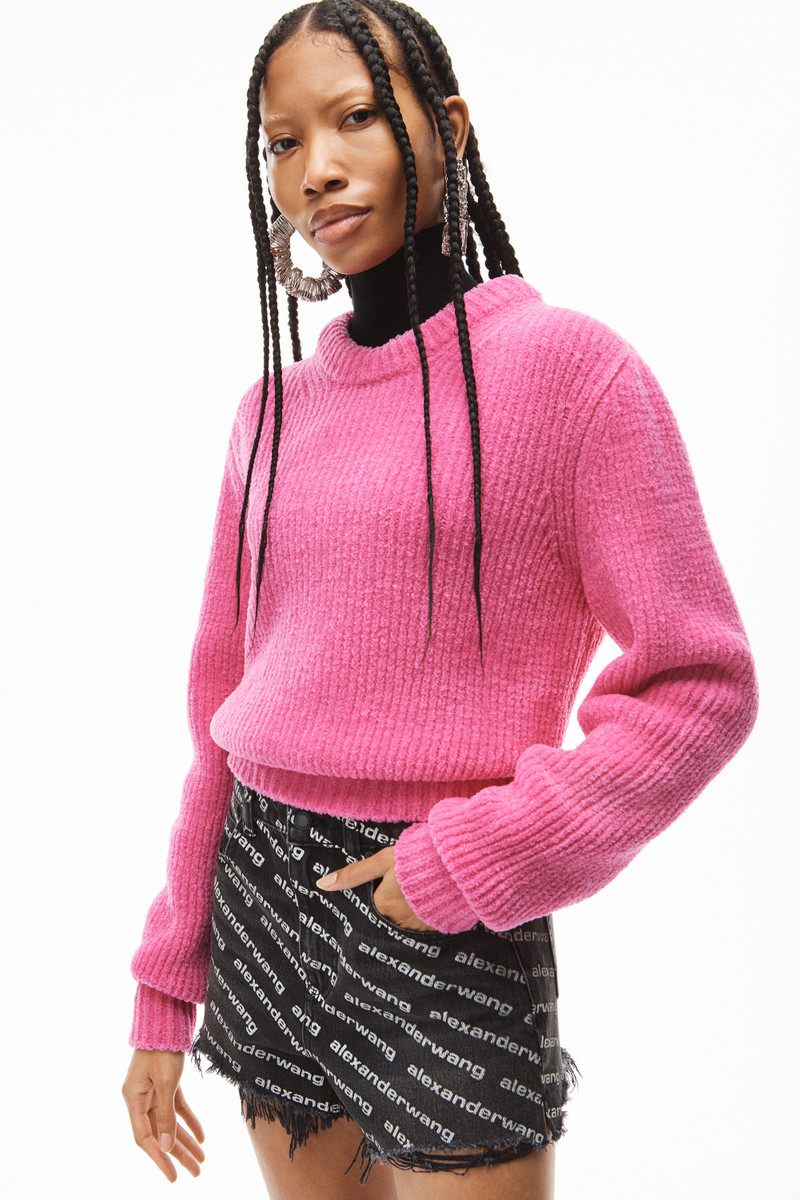 CREWNECK PULLOVER IN EYELASH WOOL 3