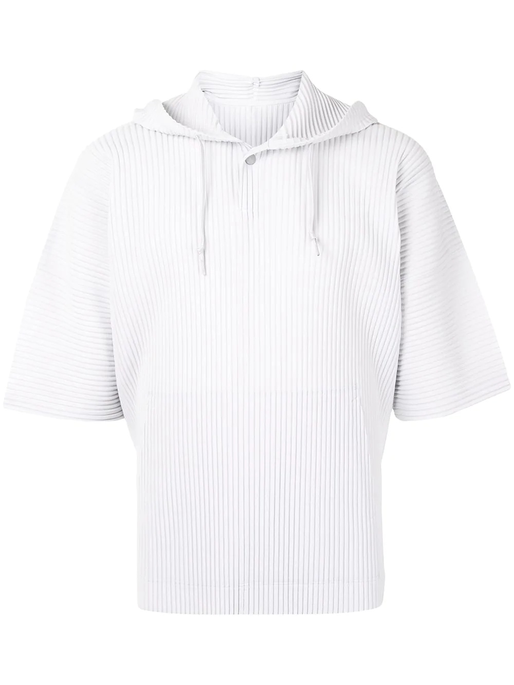 pleated short-sleeve hoodie - 1