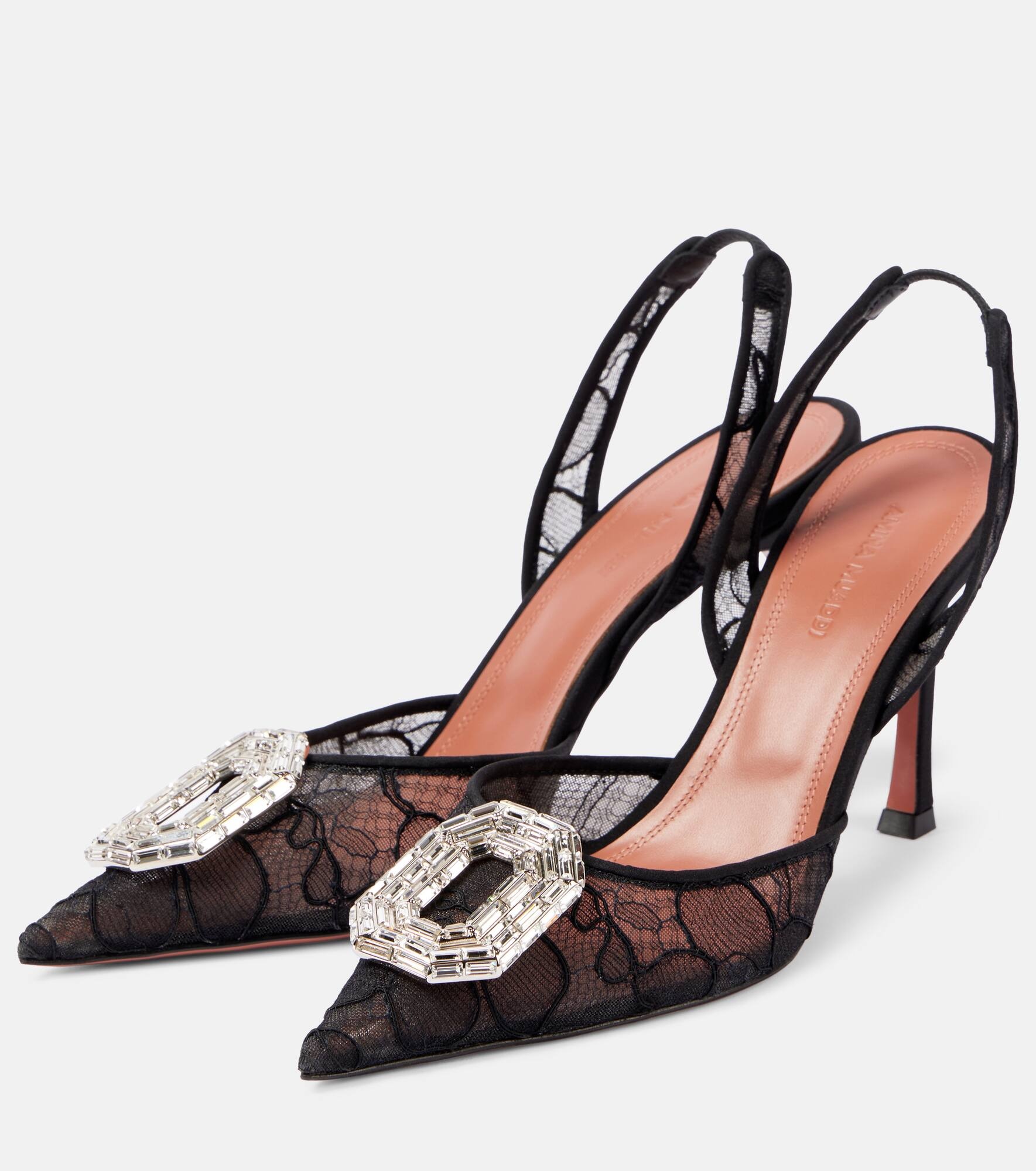 Camelia 90 lace slingback pumps - 4