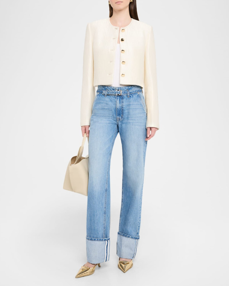 BRANDON MAXWELL The Ryder Crewneck Single-Breasted Jacket outlook