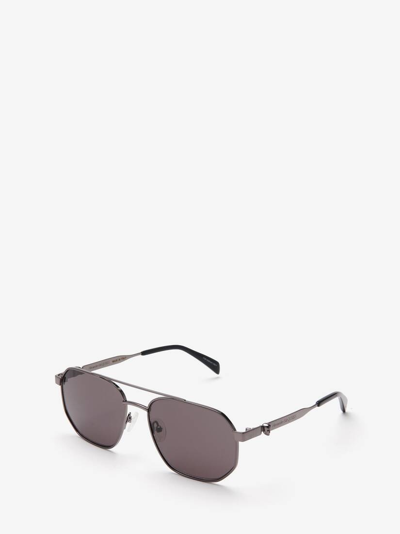 Men's Floating Skull Metal Caravan Sunglasses in Ruthenium - 3