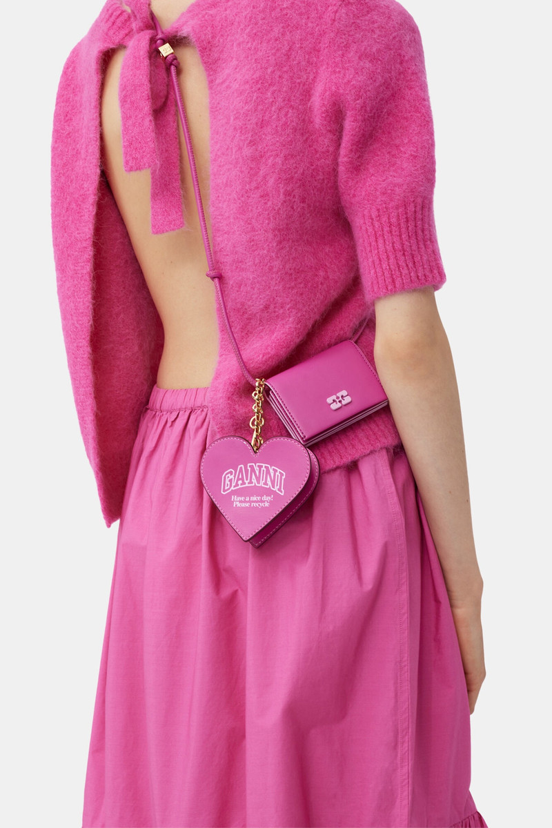 PINK GANNI BOU WALLET ON STRAP 3