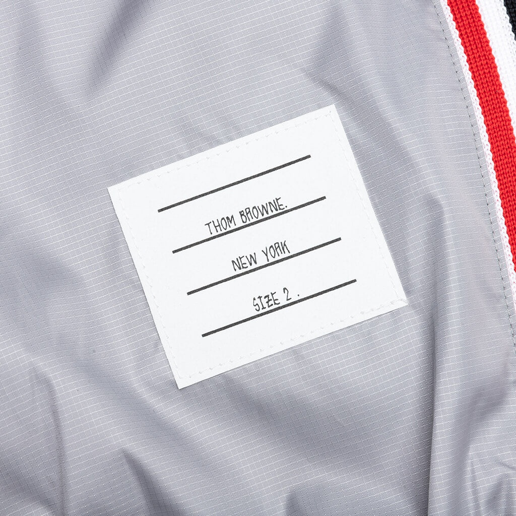 THOM BROWNE RIPSTOP RWB SIDE STRIPE TRACK PANTS - LIGHT GREY - 4