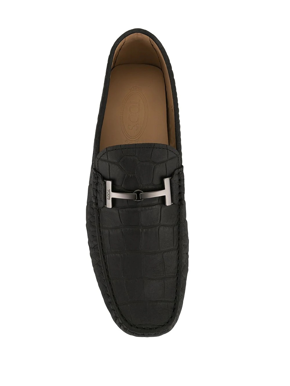 T-bar crocodile driving loafers - 4