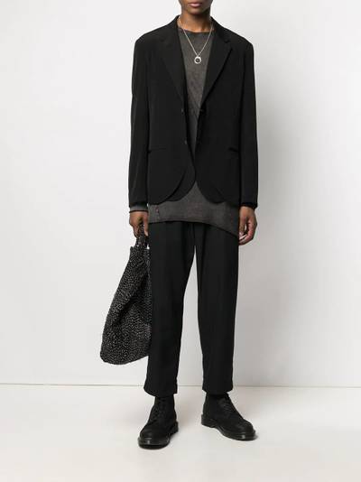 Yohji Yamamoto layered single-breasted blazer outlook