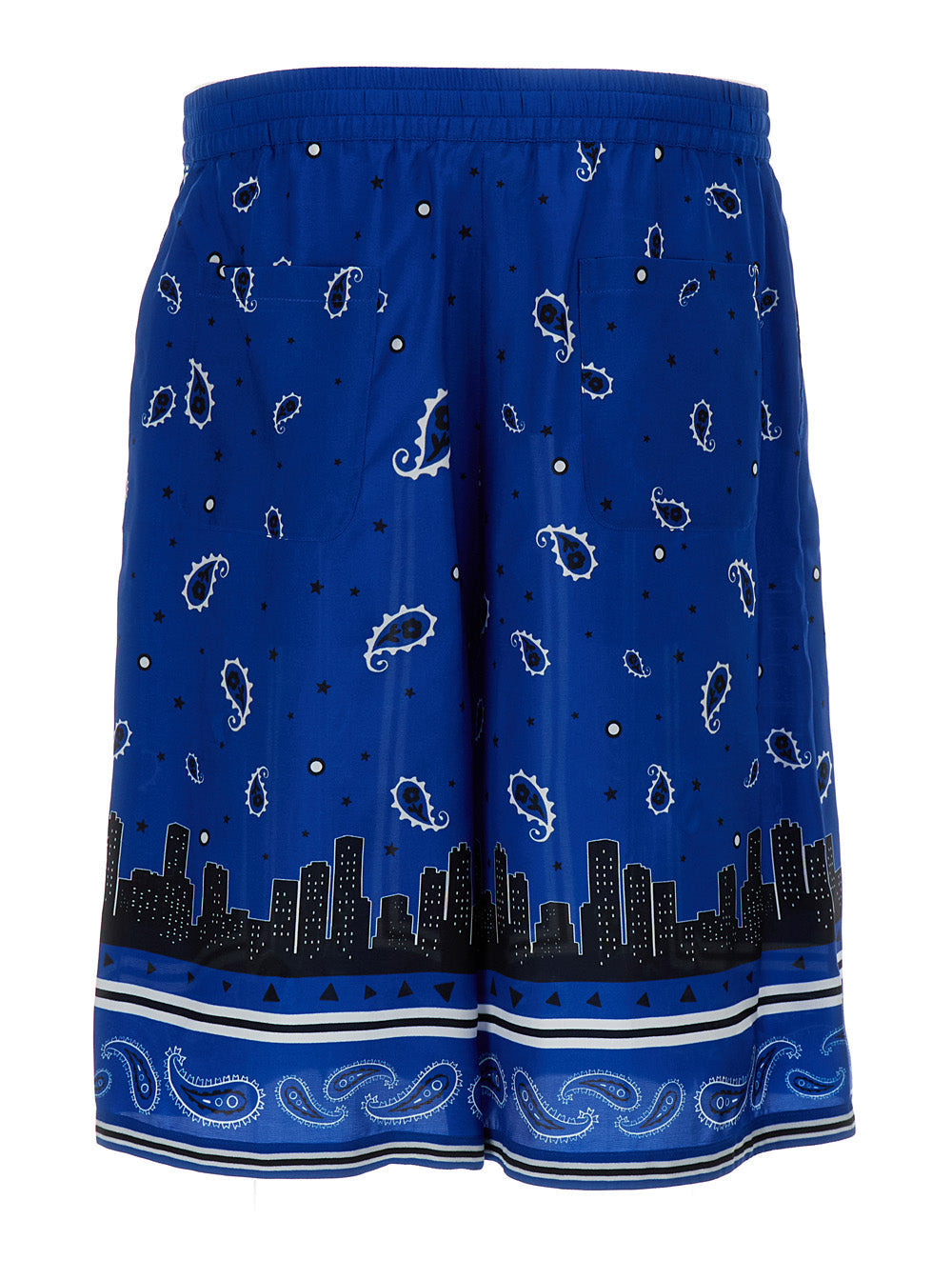 Off-White Men Blue Bandana Paisley Print Shorts In Viscose Man - 2