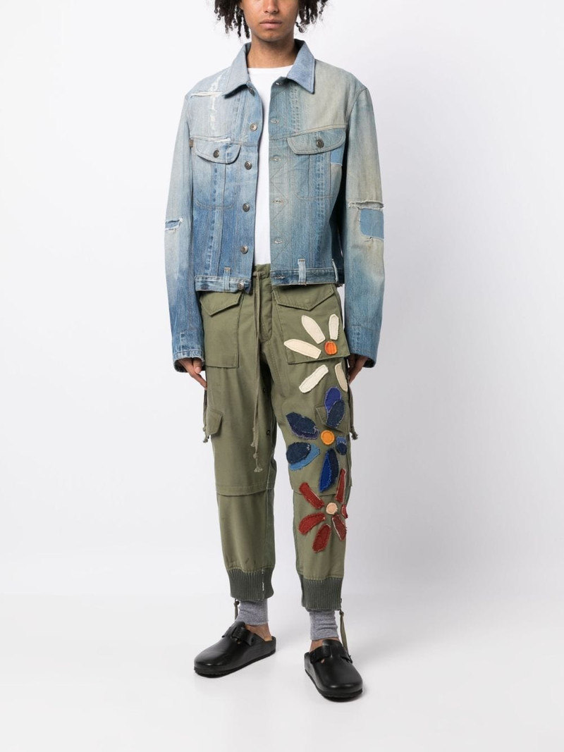 Greg Lauren floral-patch track pants outlook