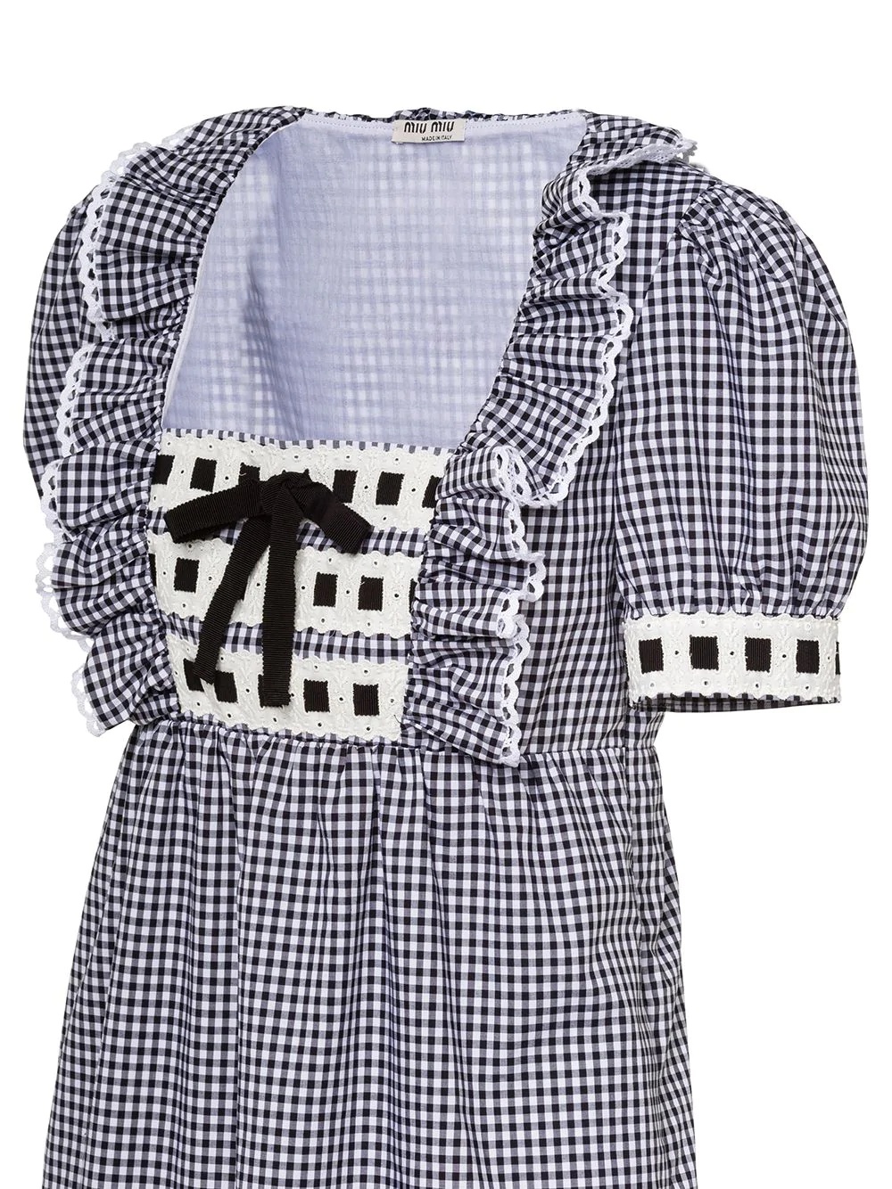 embroidered gingham dress - 3