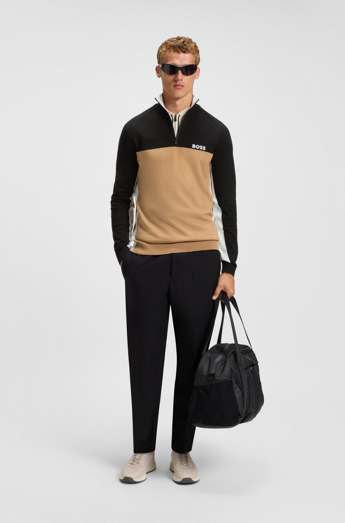 REGULAR-FIT SWEATER WITH COLOR-BLOCKING - 4
