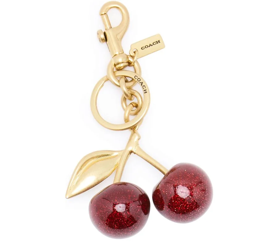 Resin cherry bag charm - 1