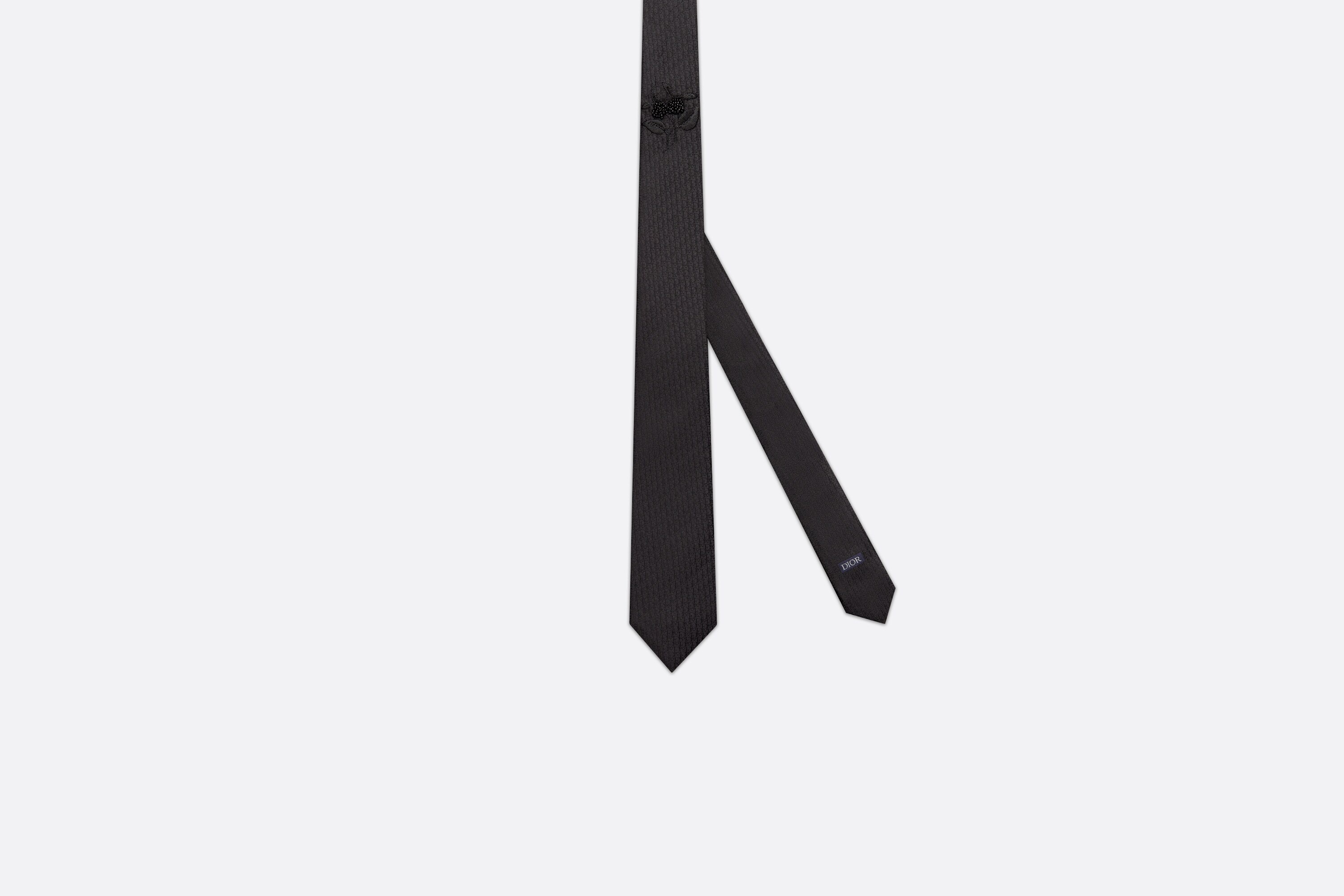 Dior Oblique Embroidered Tie - 1