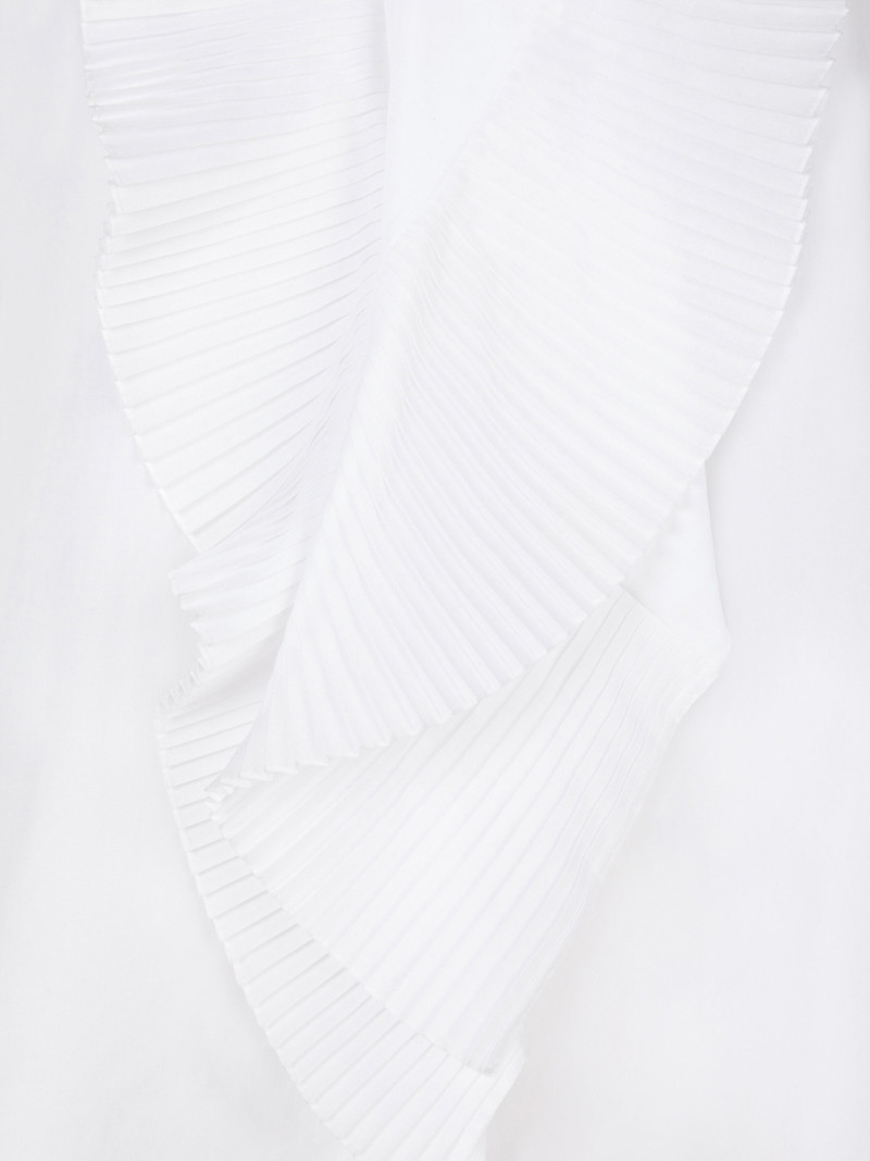 Shirt in poplin with pleated scarf collar 7
