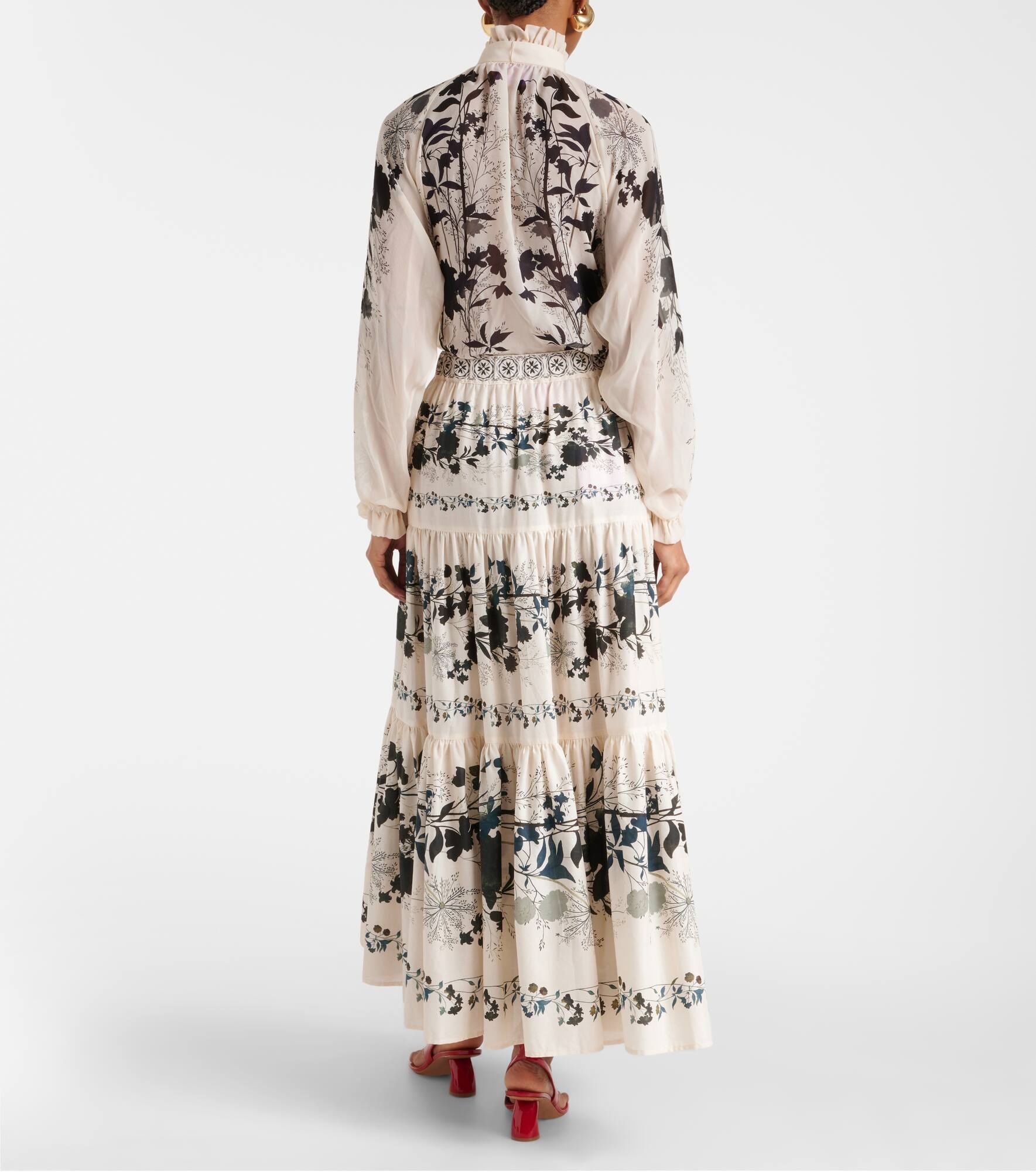Big floral cotton maxi skirt - 3