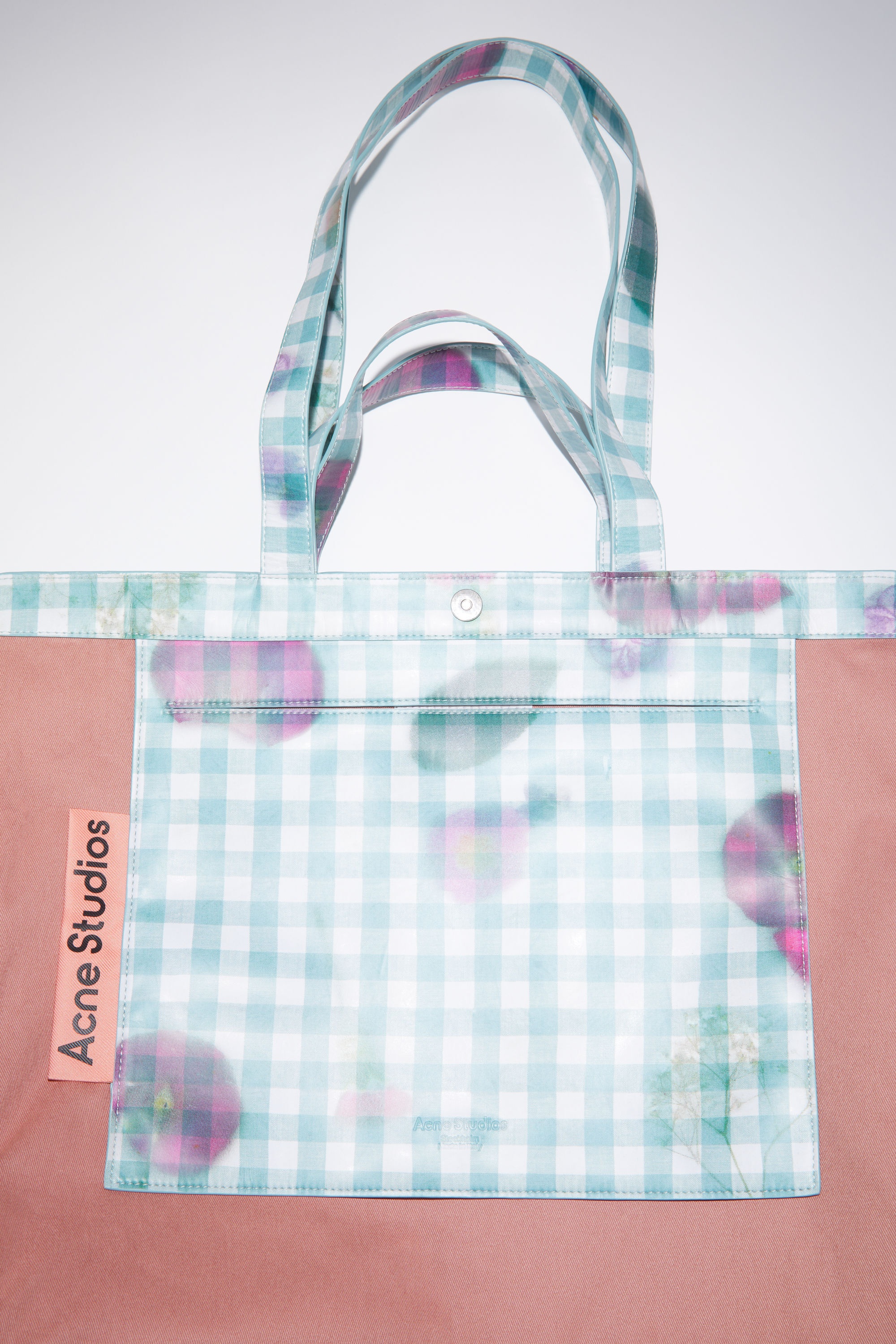 Logo shoulder tote bag - White/green - 7