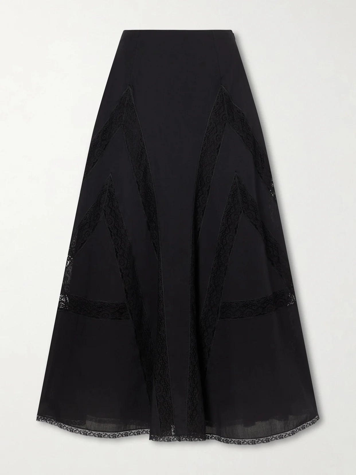 Vieste Lace-trimmed Cotton-muslin Maxi Skirt - 1