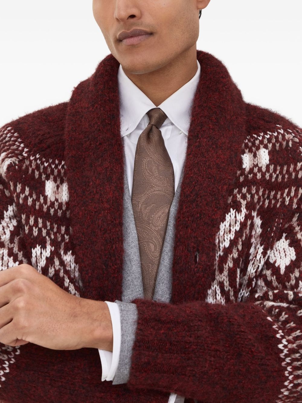 paisley-jacquard tie - 3