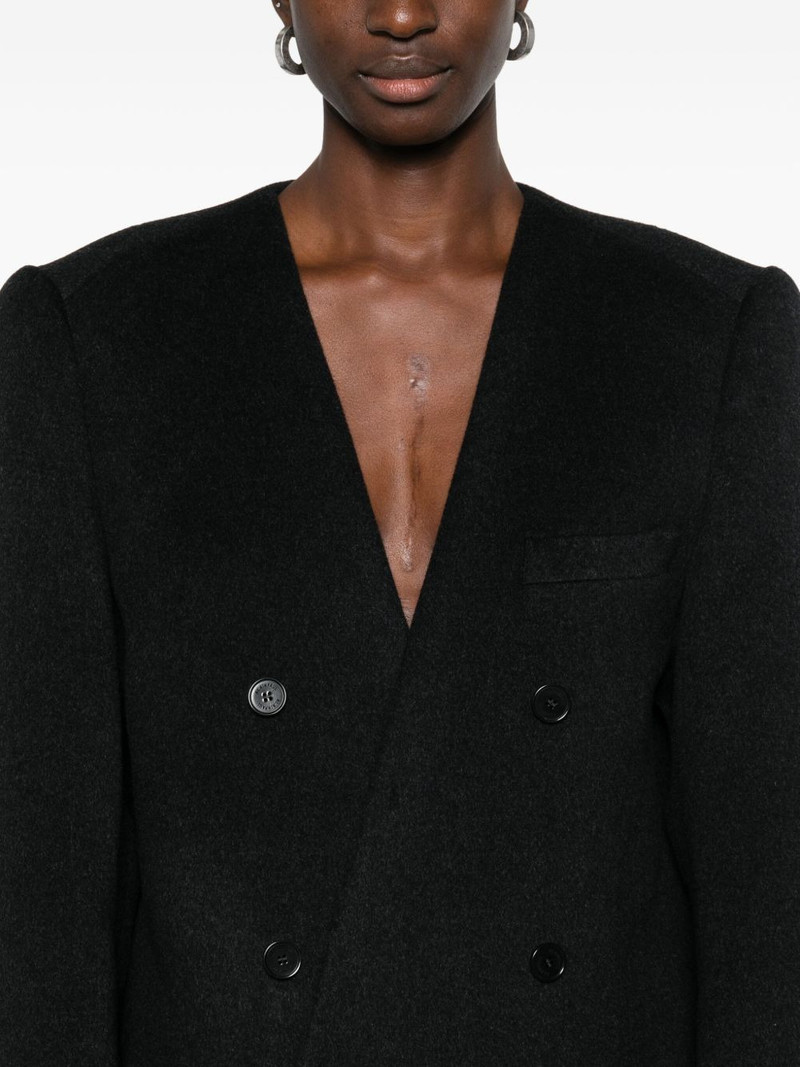 collarless double-breasted coat 5