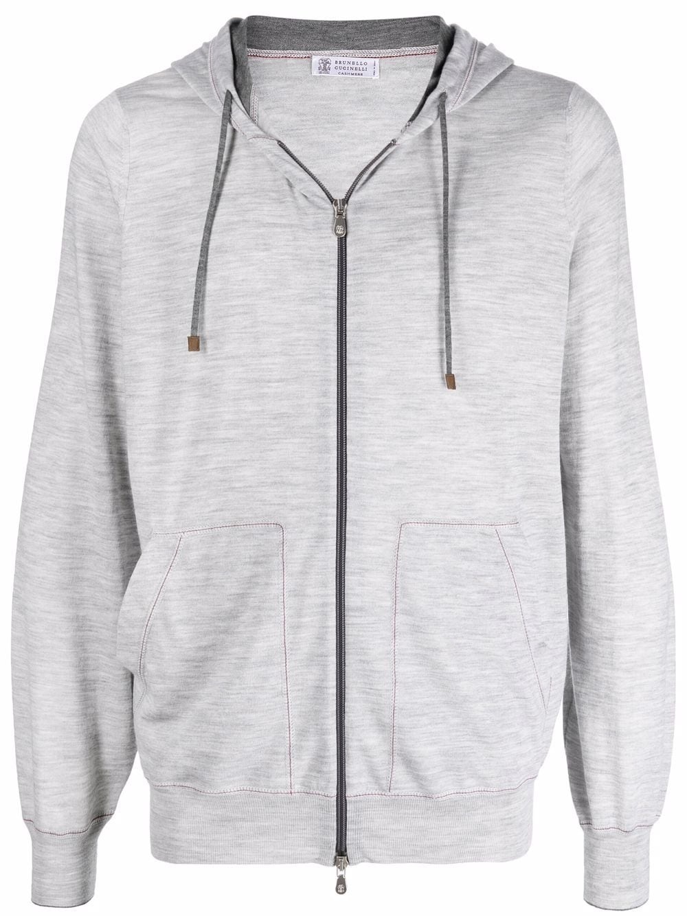 zip-up wool hoodie - 1