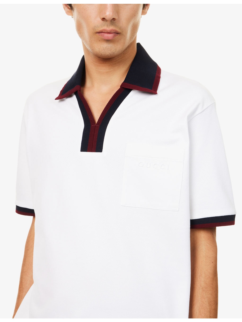 Contrast-Collar Logo-Embroidered Cotton-Pique Polo Shirt - 5