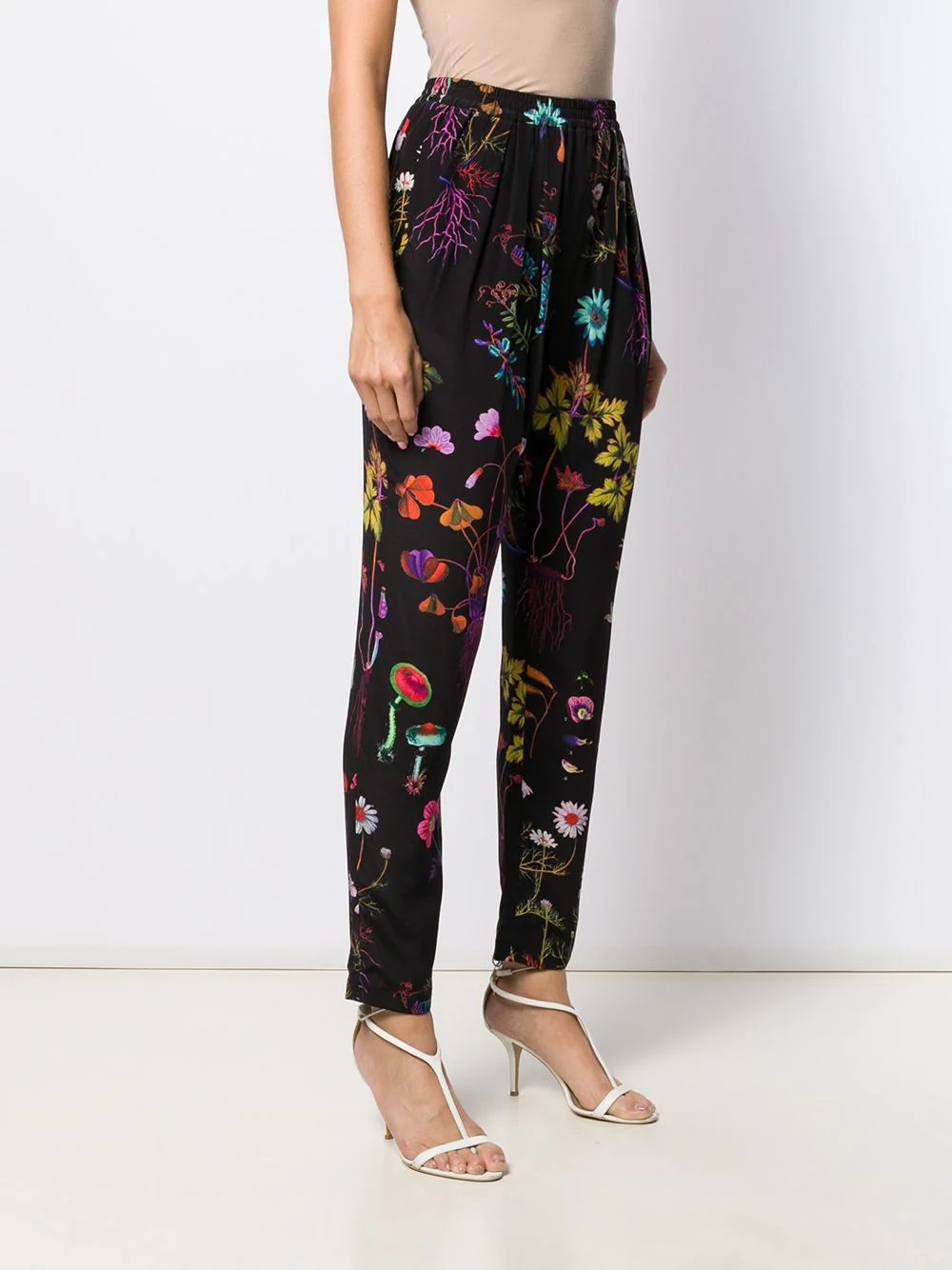 floral print tapered trousers - 3