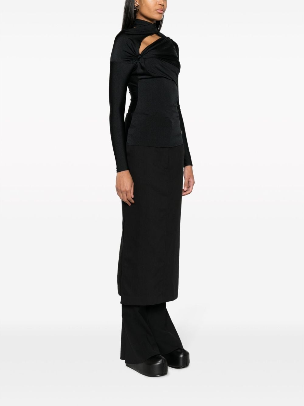 logo-plaque cut-out long-sleeve top - 3
