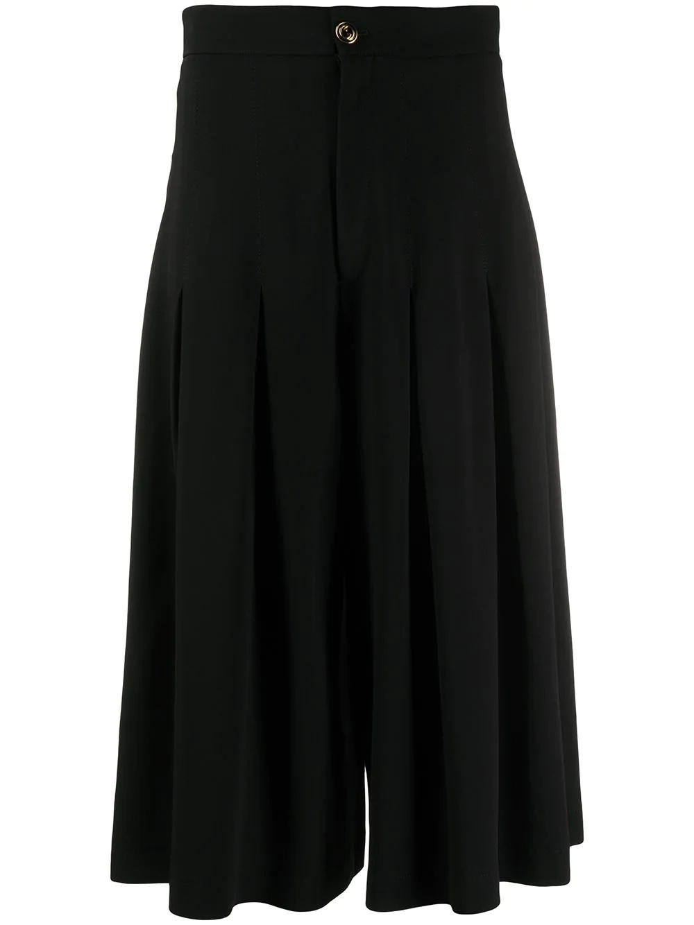 high-waisted pleated culottes - 1