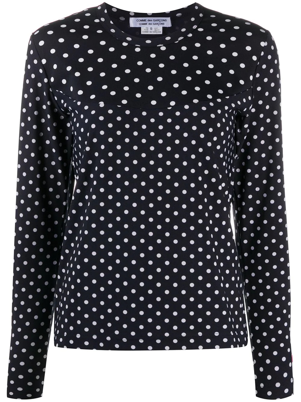 long-sleeved polka dot print blouse - 1