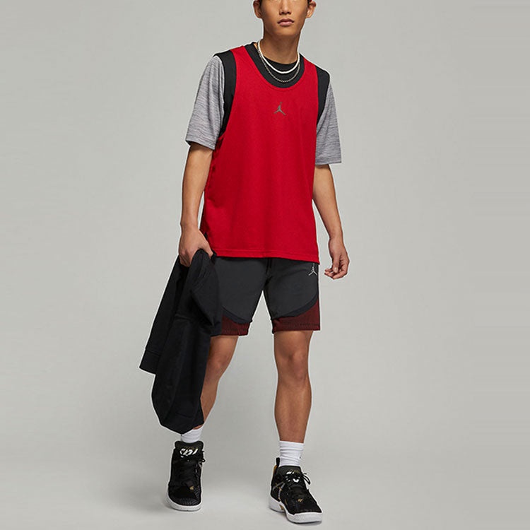 Air Jordan Solid Color Logo Casual Sports Vest Red DM1832-010 - 3