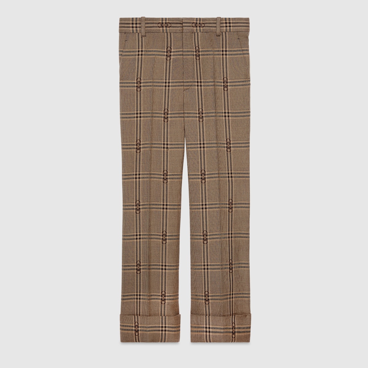 Horsebit check wool pant - 1