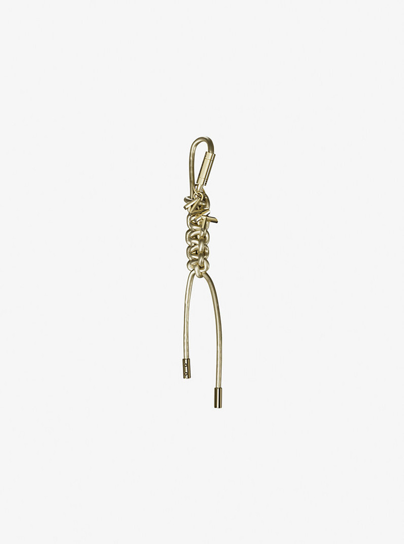 MICHAEL KORS Gold-Tone and Metallic Braided Cord Bag Charm outlook