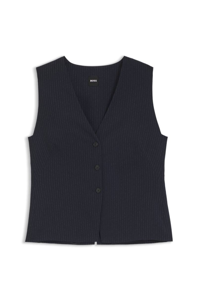 SLIM-FIT VEST IN PINSTRIPE STRETCH CREPE 1