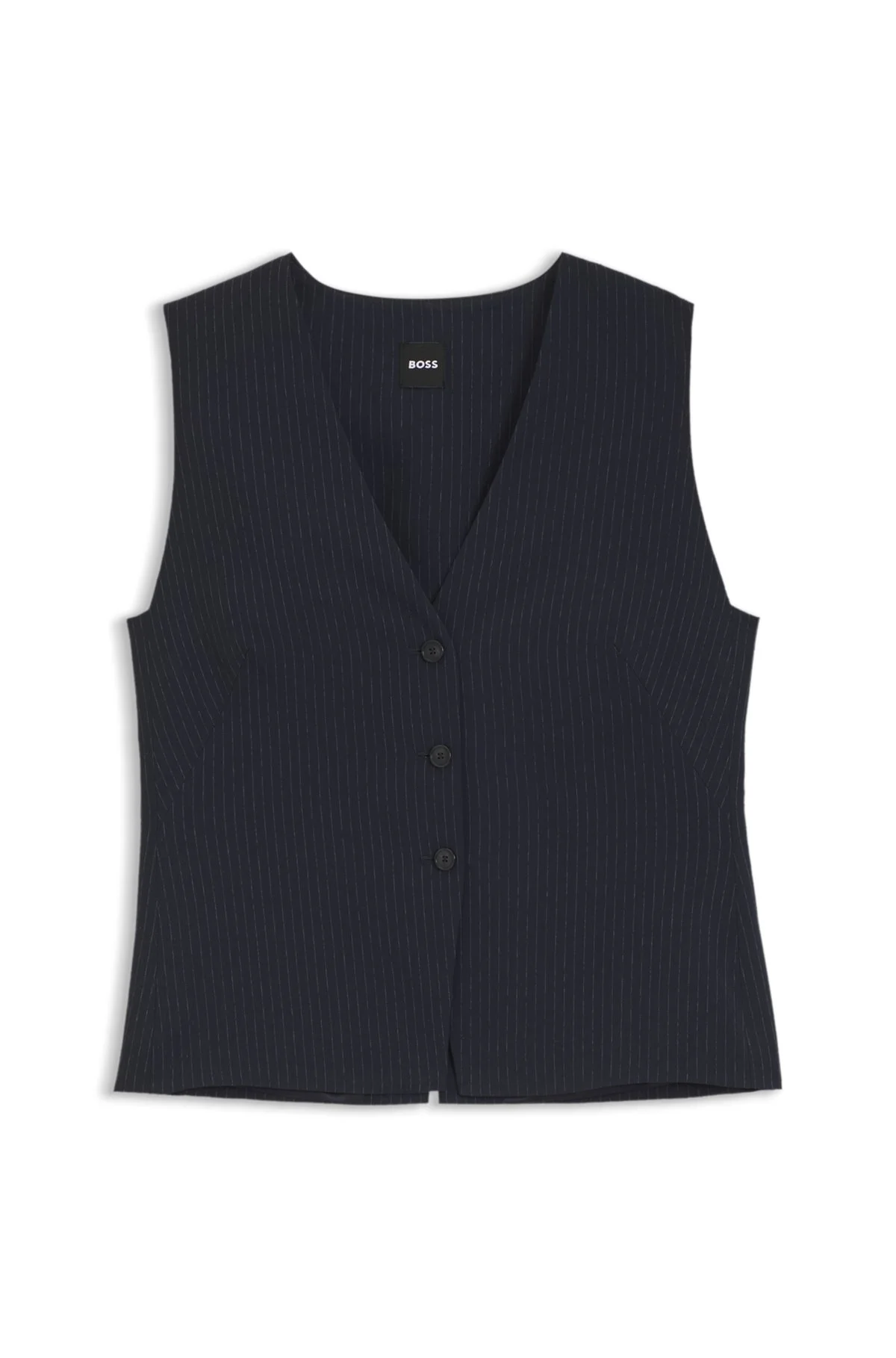 SLIM-FIT VEST IN PINSTRIPE STRETCH CREPE - 1