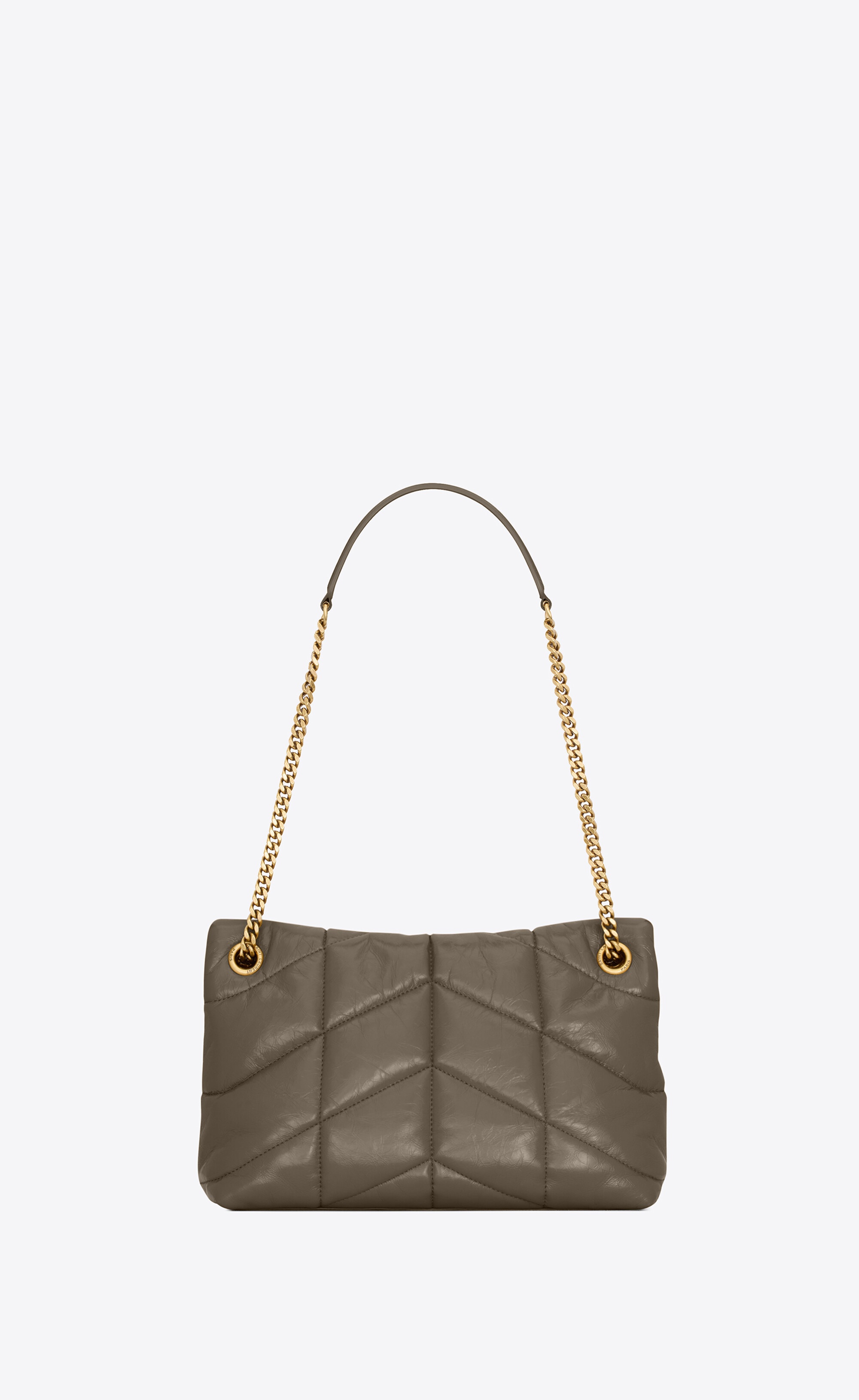 puffer small in quilted crinkled leather - 3