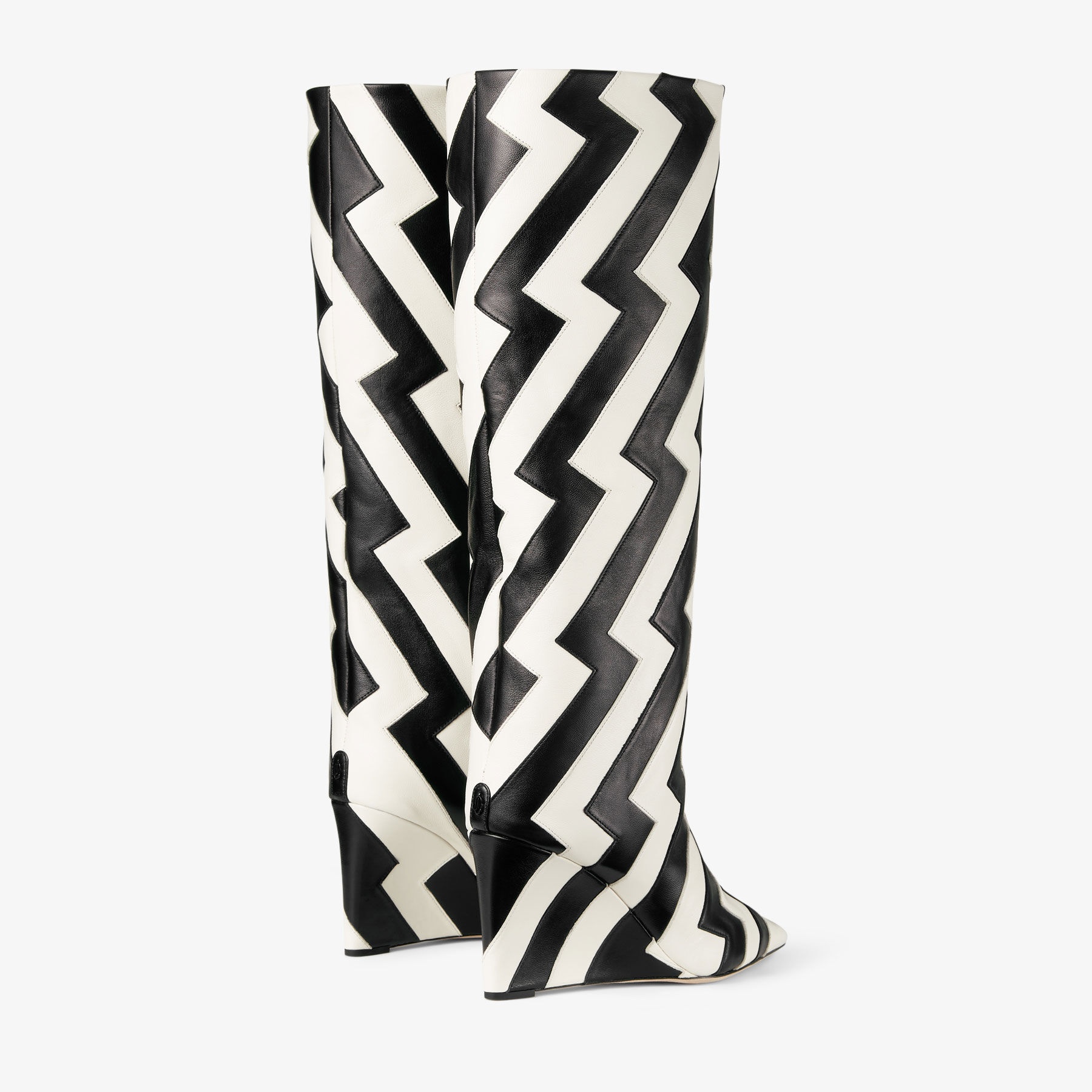 Blake Knee Boot 85
Black and Latte Avenue Nappa Leather Knee-High Wedge Boots - 5