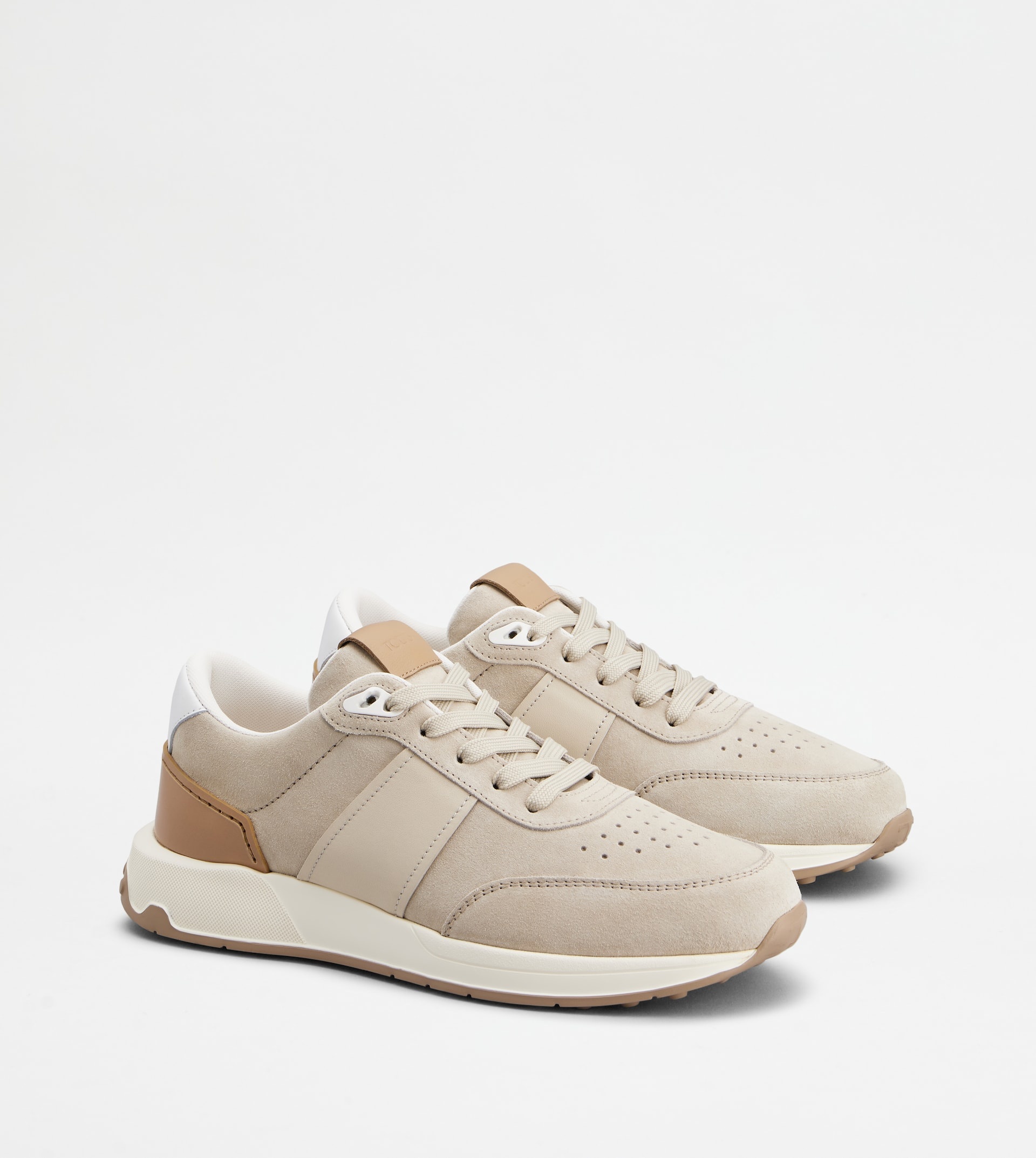 SNEAKERS IN SUEDE - BEIGE, BROWN - 3