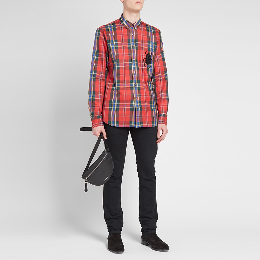 Alexander McQueen Tartan Embroidered Bug Pocket Shirt - 6