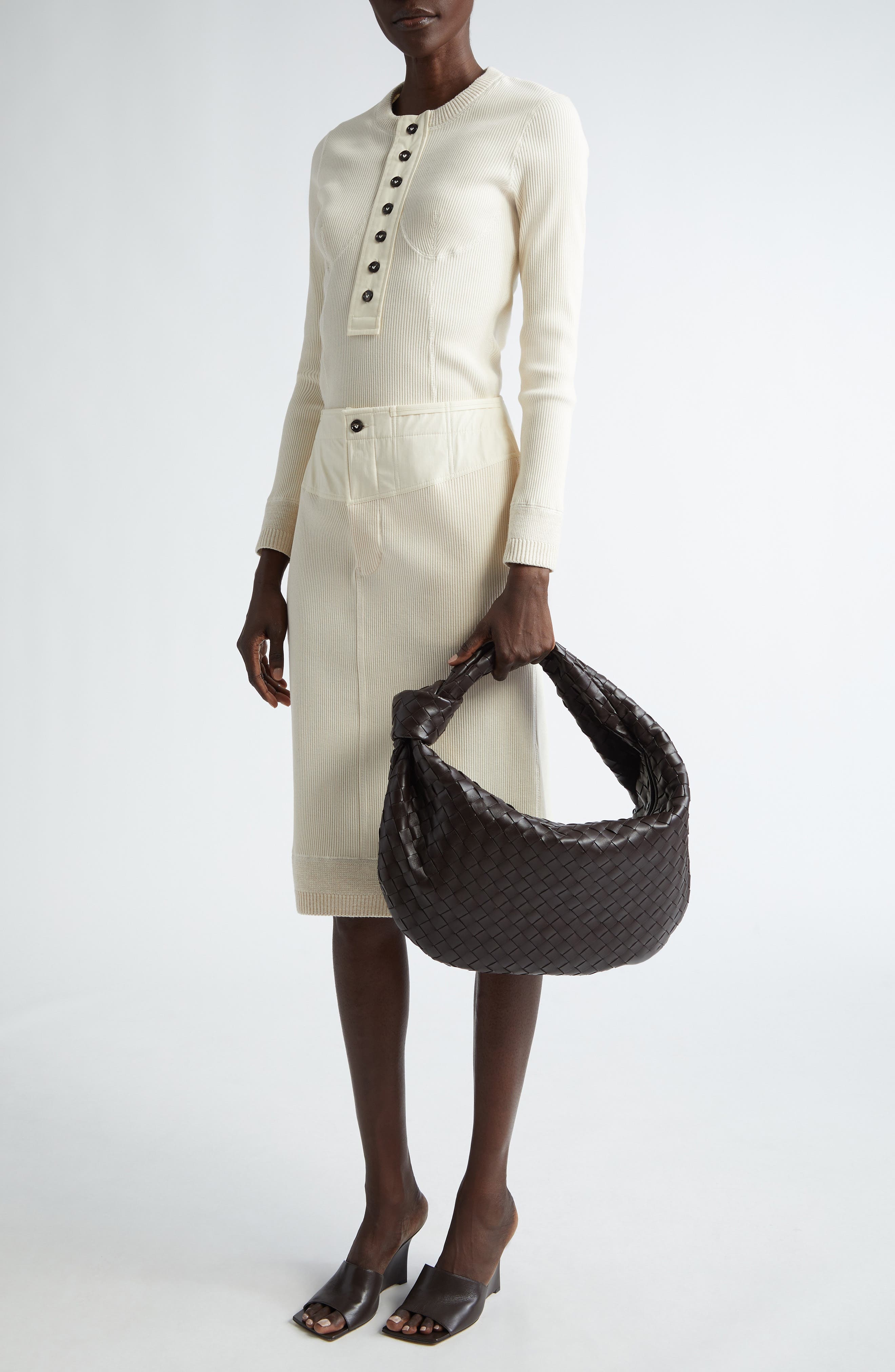 Bottega Veneta Jodie Leather Hobo Bag in 2132 Fondant-Gold at Nordstrom - 3