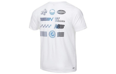 New Balance New Balance Logo Print Heathertech Short Sleeve T-shirt 'White Blue' AMT11071-WBP outlook