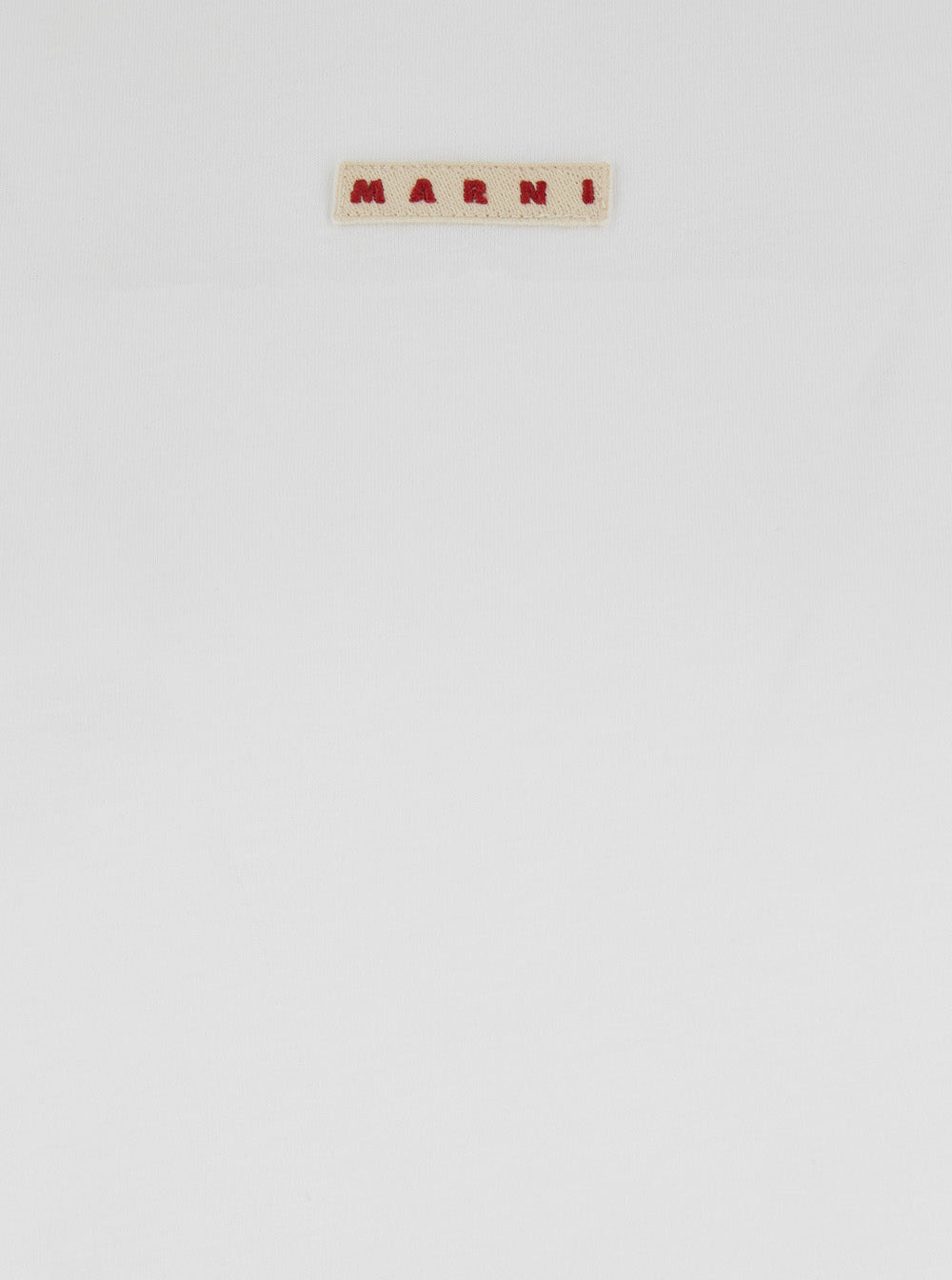 Marni Women White Crewneck T-Shirt With Logo Patch On The Front In Cotton Woman - 3