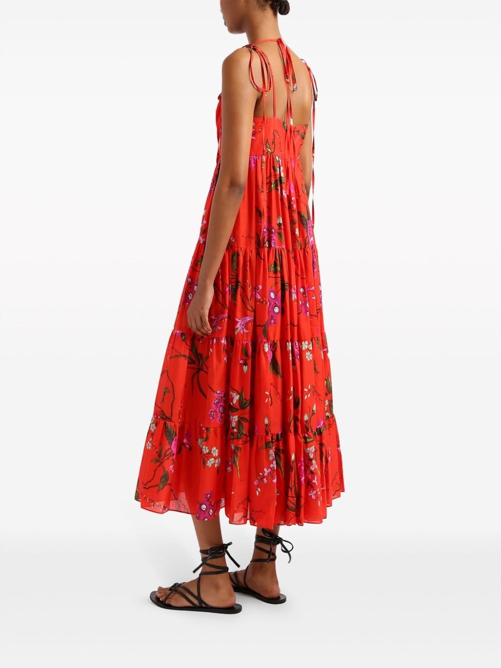 floral-print tiered dress - 3